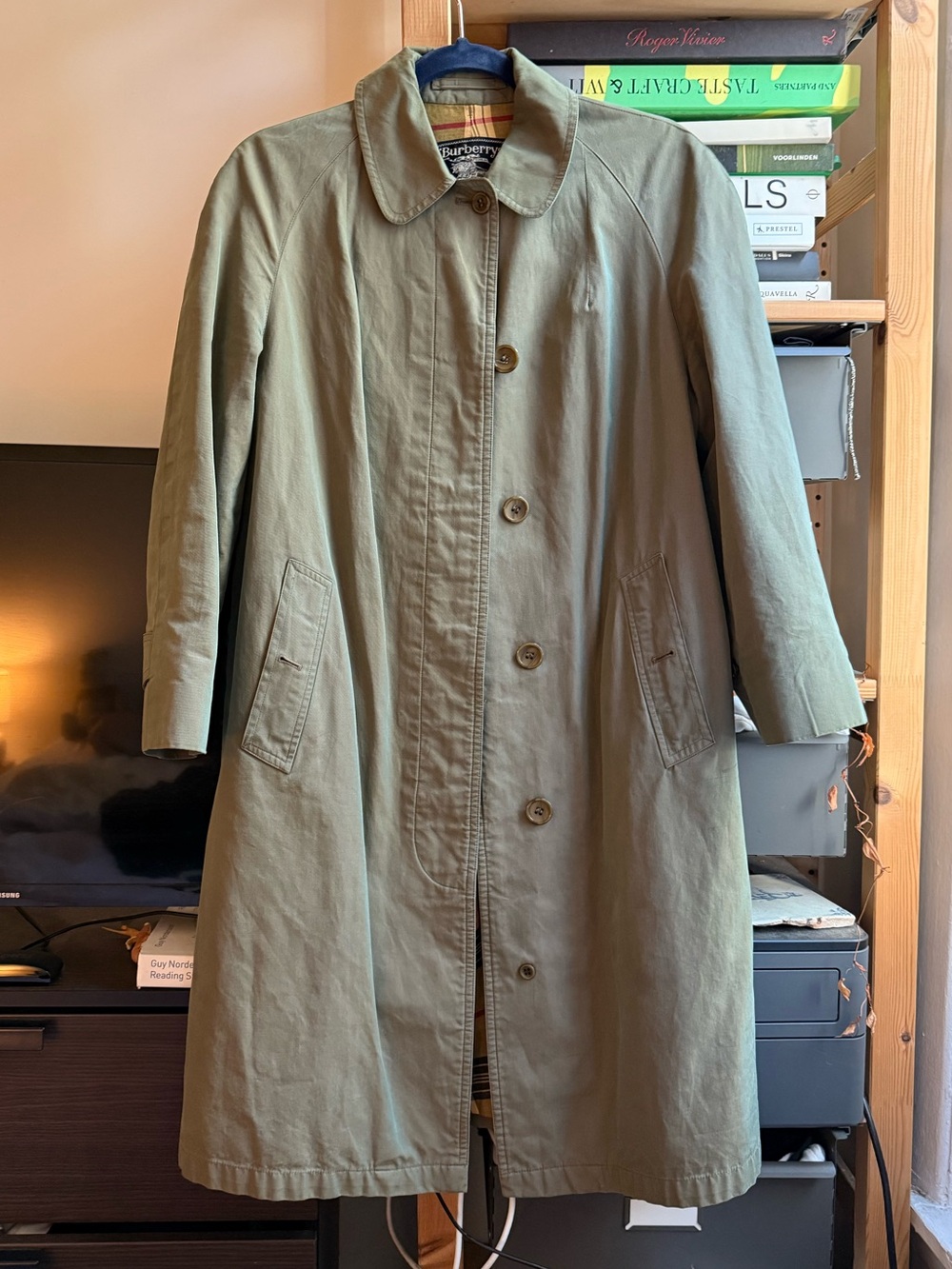 Vintage Burberrys Olive Trench Car Coat